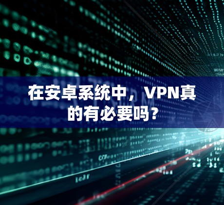 在安卓系统中,VPN真的有必要吗? 在安卓系统中,VPN真的有必要吗?